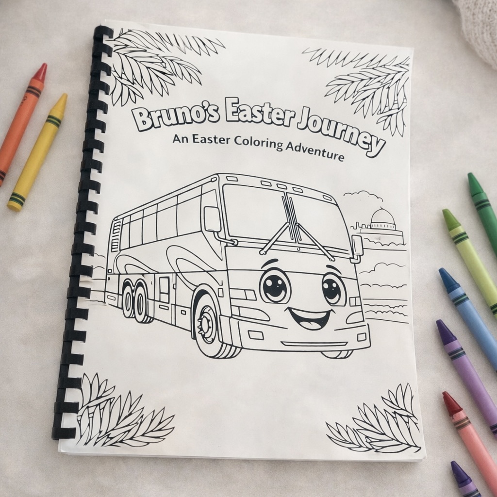Bruno's Easter Adventure - Physical Coloring Book for Kids