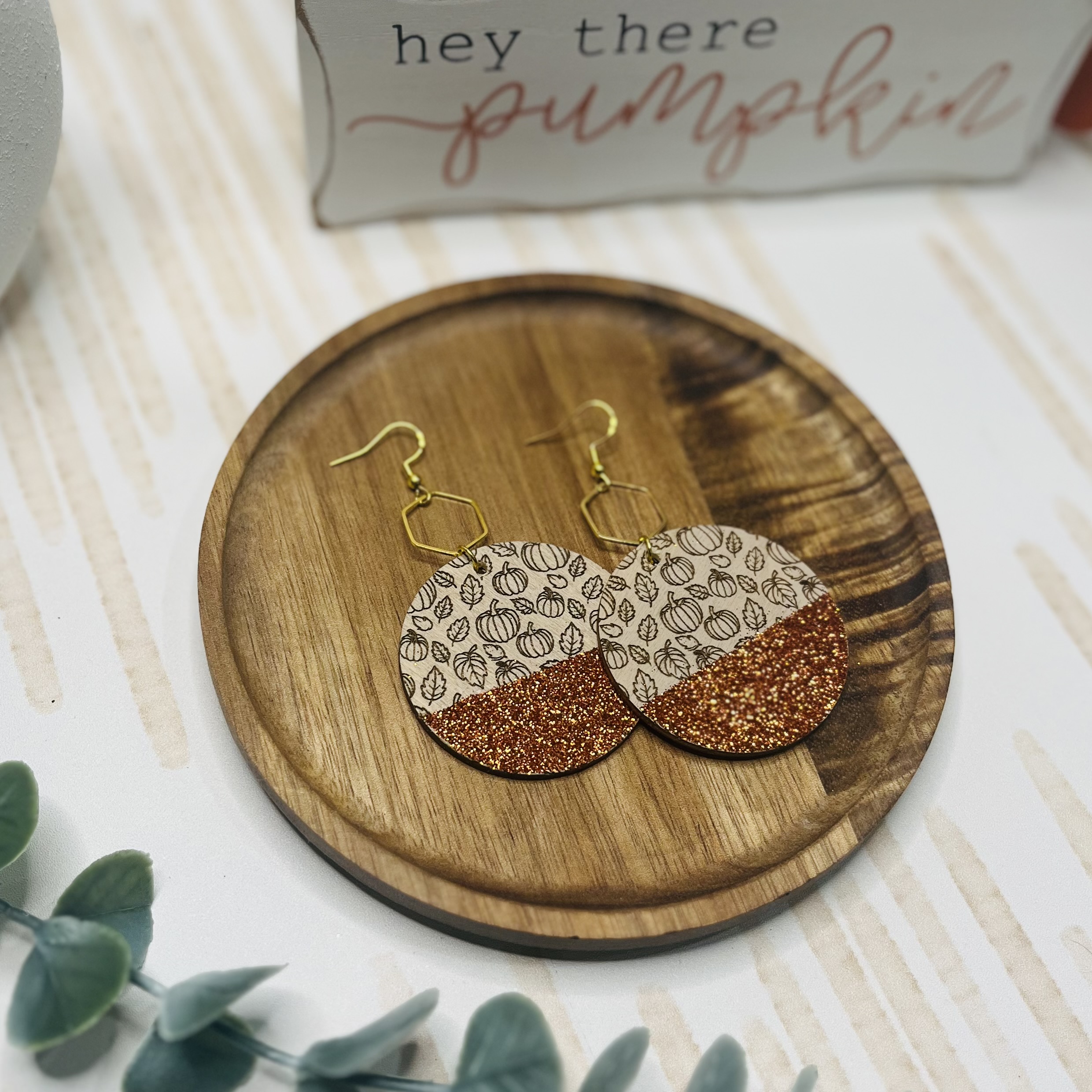 Pumpkin Spice Sparkle Earrings