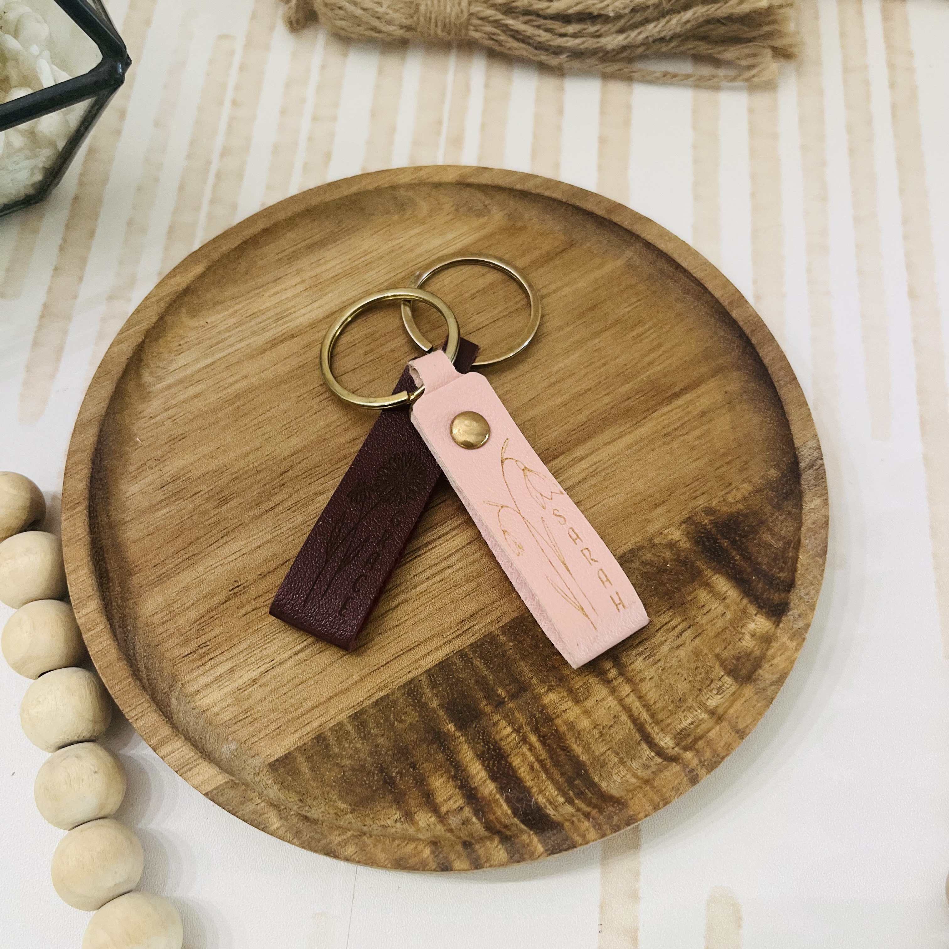 Customizable  Leather Keychain